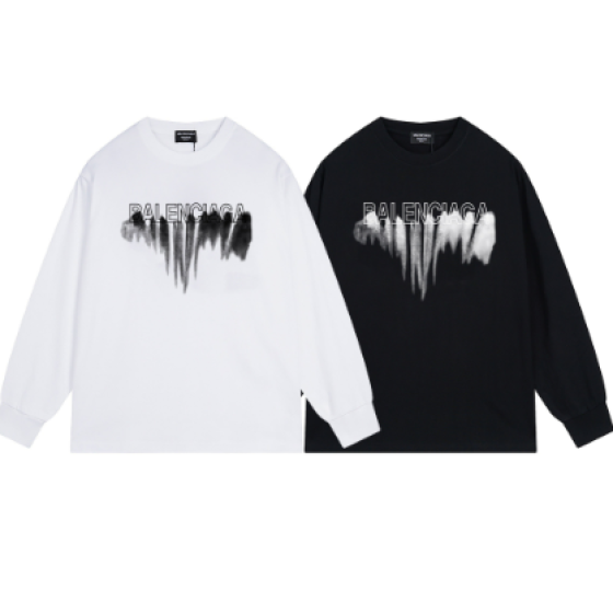 Balenciaga splatter graffiti print long-sleeved shirt